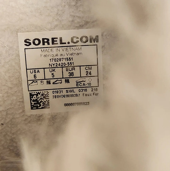 Sorel NEW Girl´s Purple Black Joan Of Arctic Fur Mid-Calf Winter Boots Size 6 - Picture 8 of 8